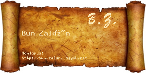 Bun Zalán névjegykártya