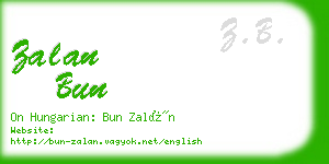 zalan bun business card